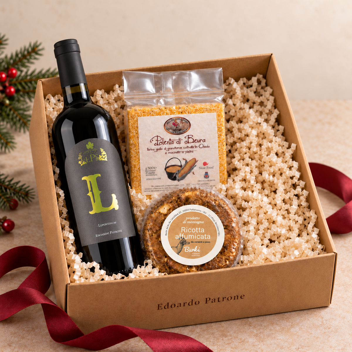 Box A tavola in Ossola con Lepontinum, polenta di Beura e ricotta affumicata Burki